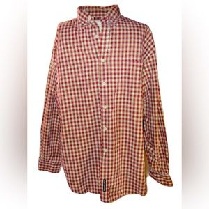 Abercrombie & Fitch Men's Red Plaid Long Sleeve Button Up Shirt Size M
